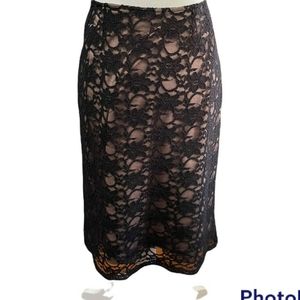 Isadora Black Lace Pencil Skirt